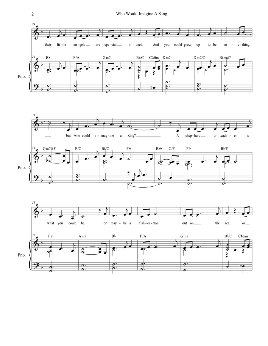 Who Would Imagine A King Unison Choir scores gallery preview page 2