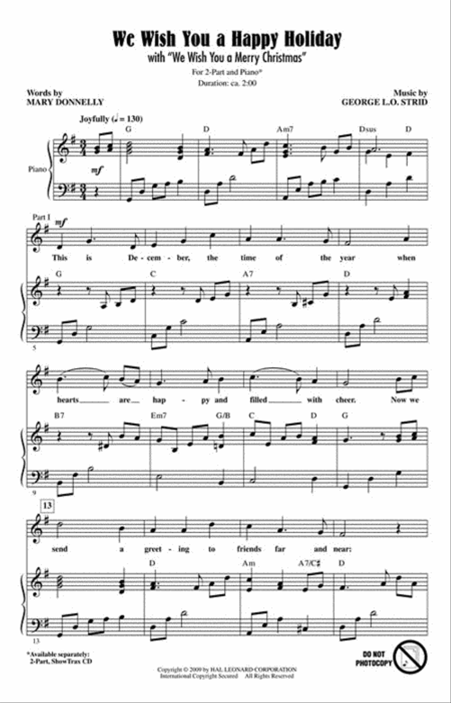 We Wish You a Happy Holiday 2-Part scores gallery preview page 2