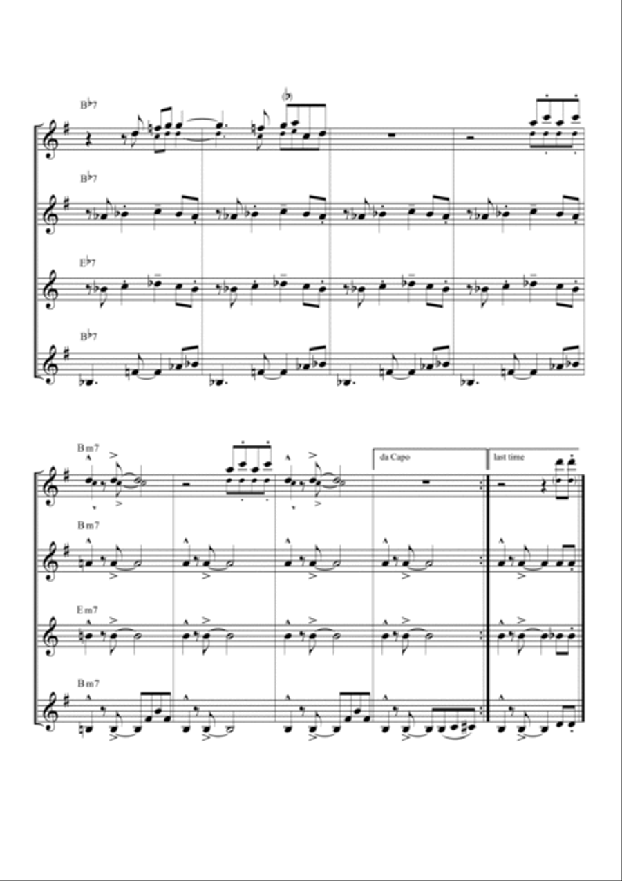 Cantaloupe Island Saxophone Quartet scores gallery preview page 3
