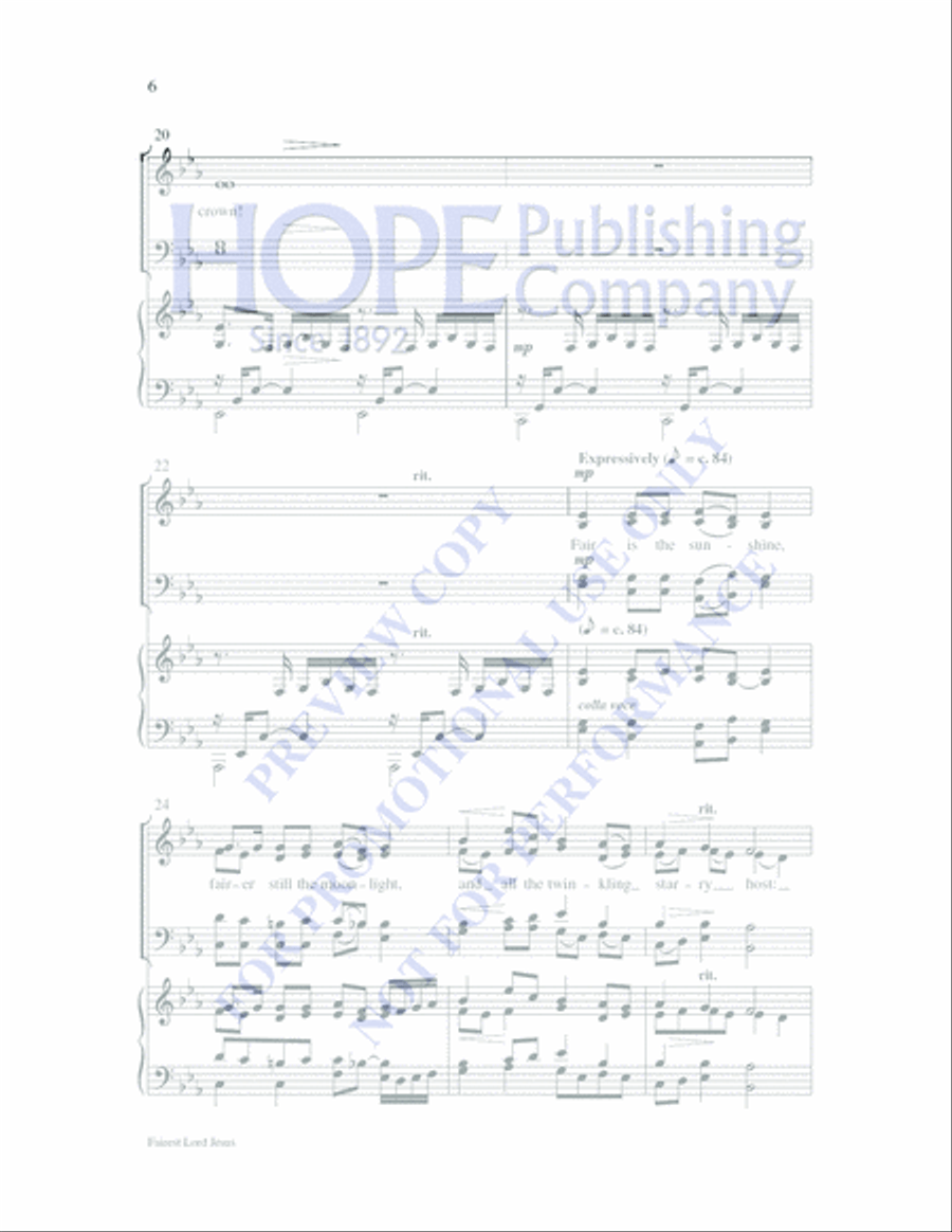 Fairest Lord Jesus Fairest Lord Jesus 4-Part scores gallery preview page 6