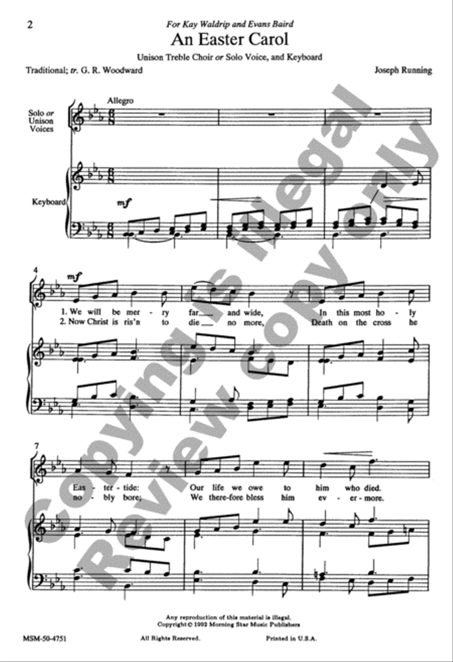 An Easter Carol An Easter Carol Unison Choir scores gallery preview page 2