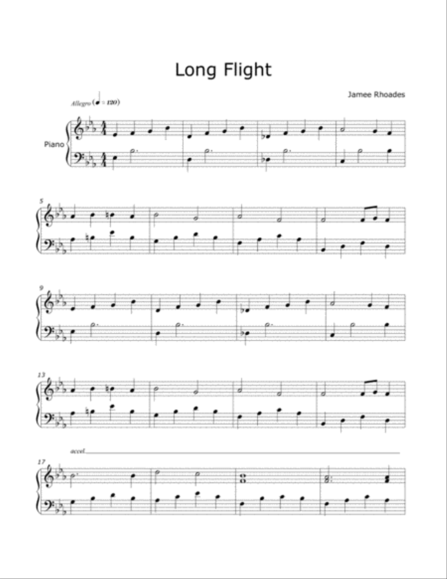 Long Flight Piano Solo scores gallery preview page 1