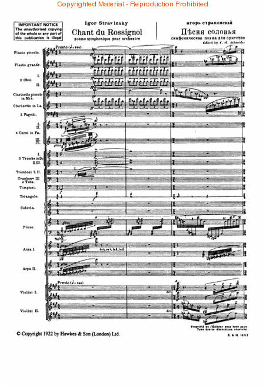 Chant Du Rossignol Study Sc