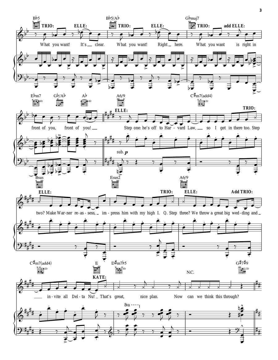 What You Want Piano, Vocal scores gallery preview page 3