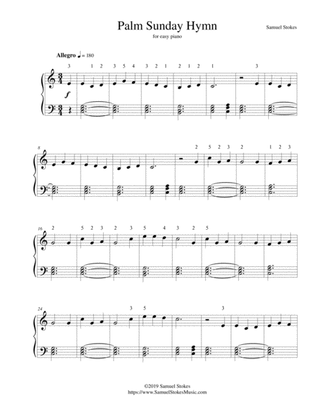 Palm Sunday Hymn - for easy piano