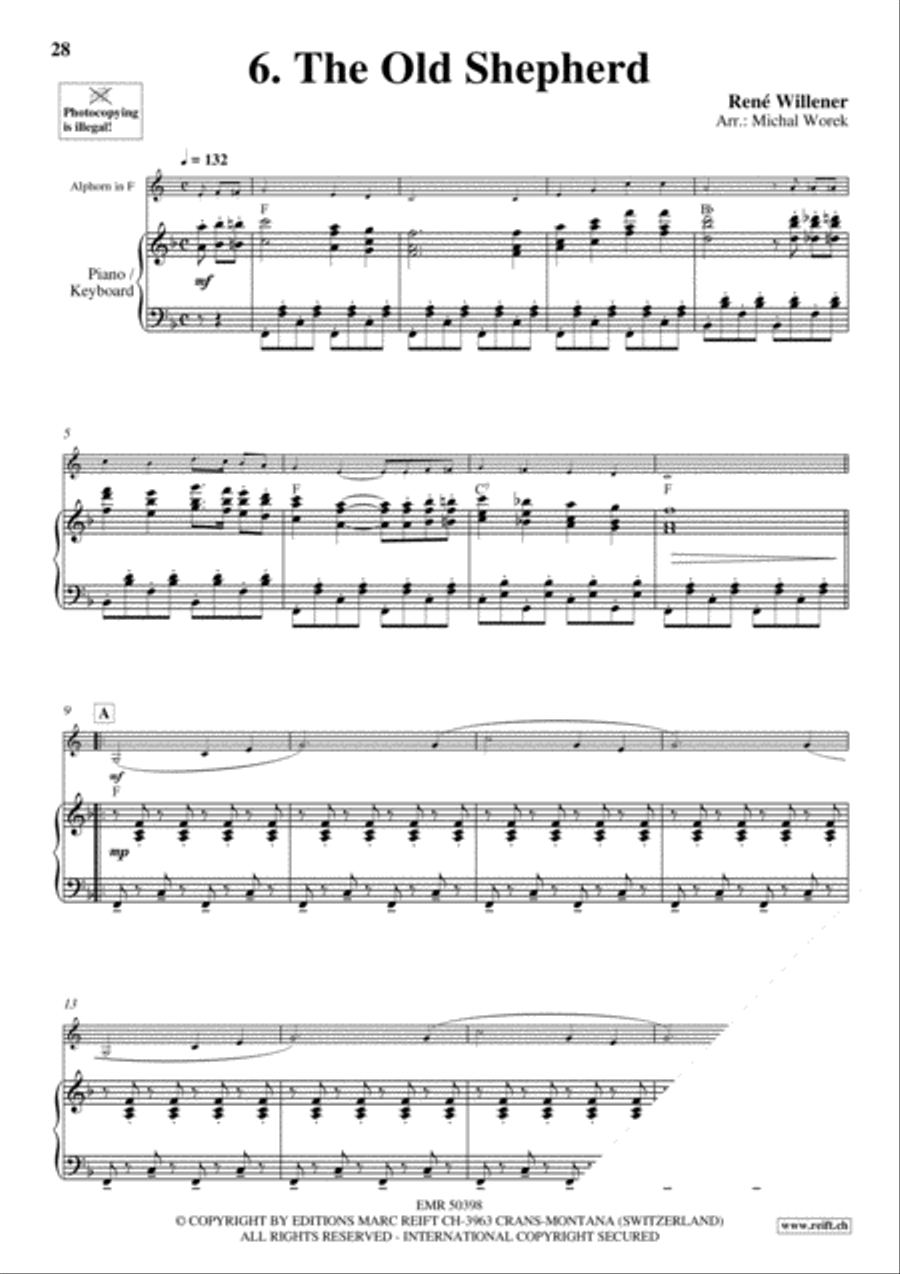 20 Alphorn Solos Volume 2 Piano Accompaniment scores gallery preview page 8