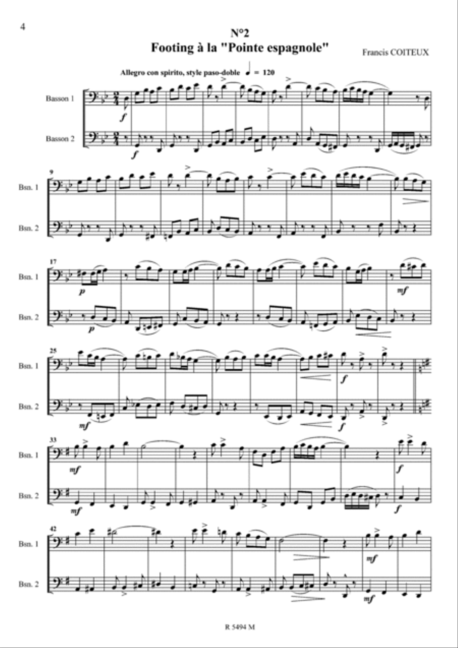 Jeux de plage à marée basse 12 duos pour bassons Bassoon scores gallery preview page 3