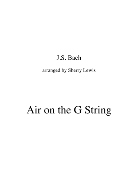 AIR ON THE G STRING fo String Duo, Intermediate Level for violin and cello image number null