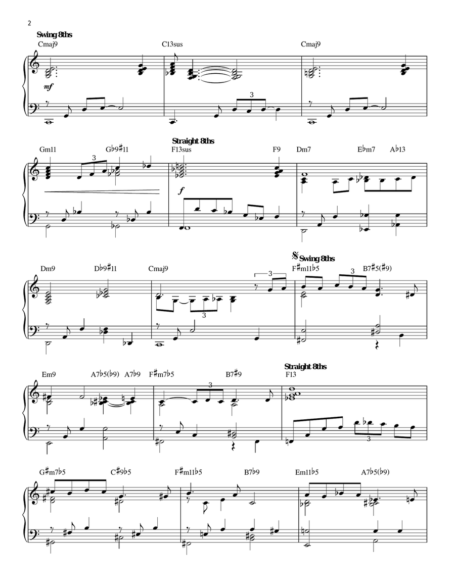 Dreamsville [Jazz version] (arr. Brent Edstrom) Piano Solo scores gallery preview page 2