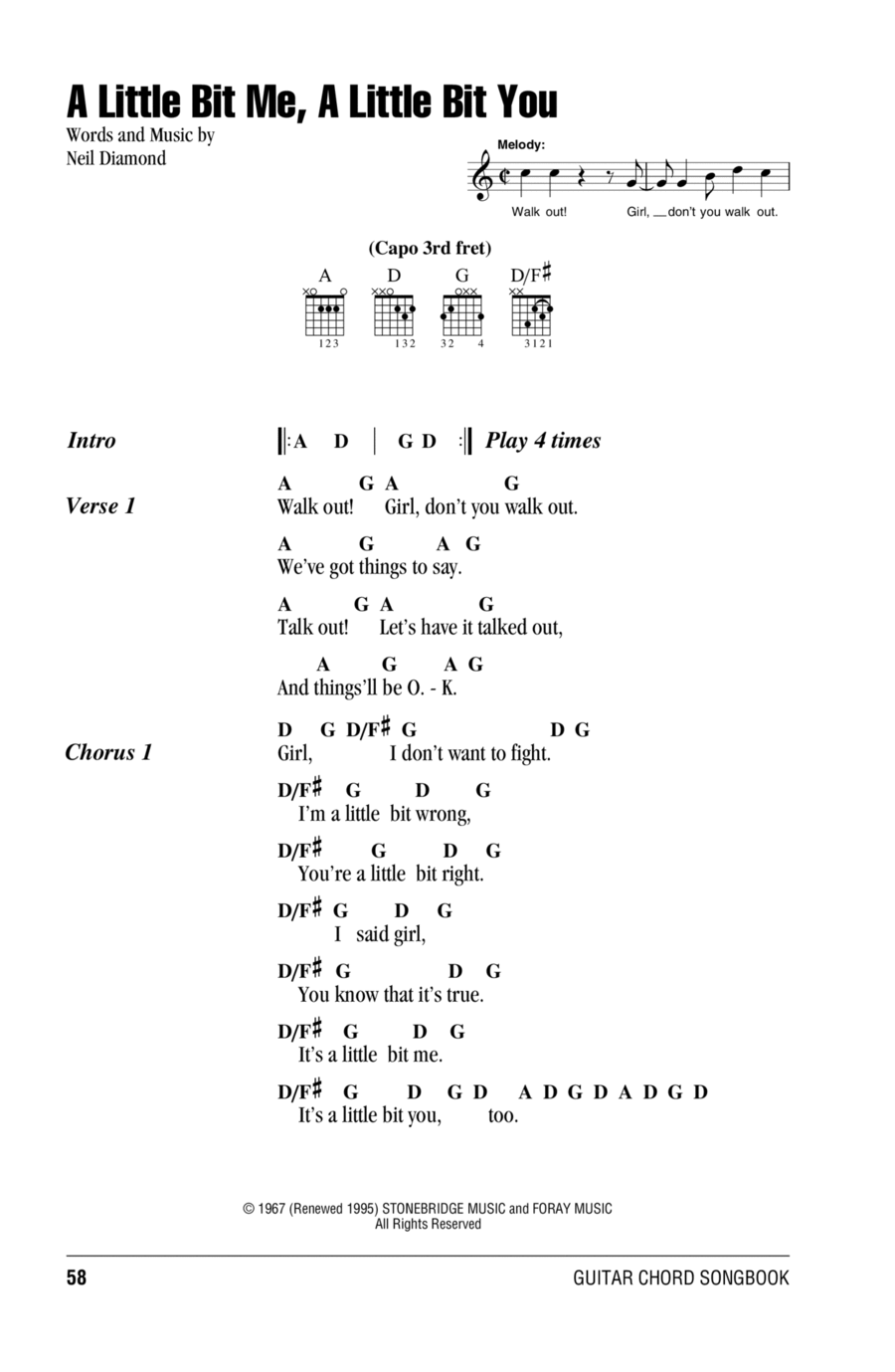 A Little Bit Me, A Little Bit You Acoustic Guitar scores gallery preview page 1