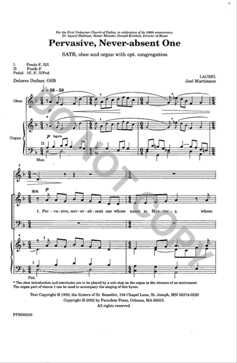 Pervasive Never-absent One 4-Part scores gallery preview page 2