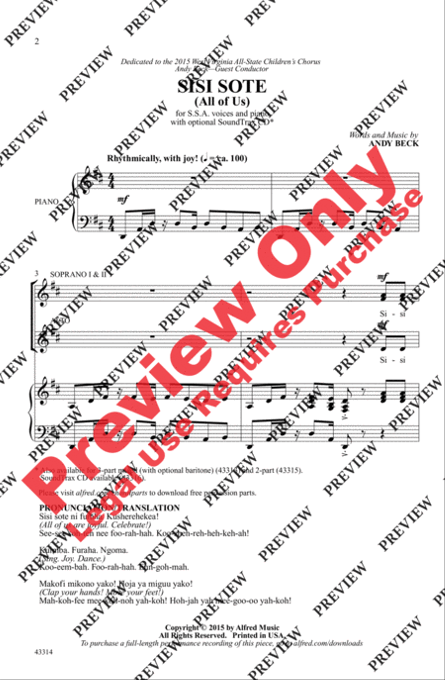 Sisi Sote Sisi Sote Women's Choir scores gallery preview page 2