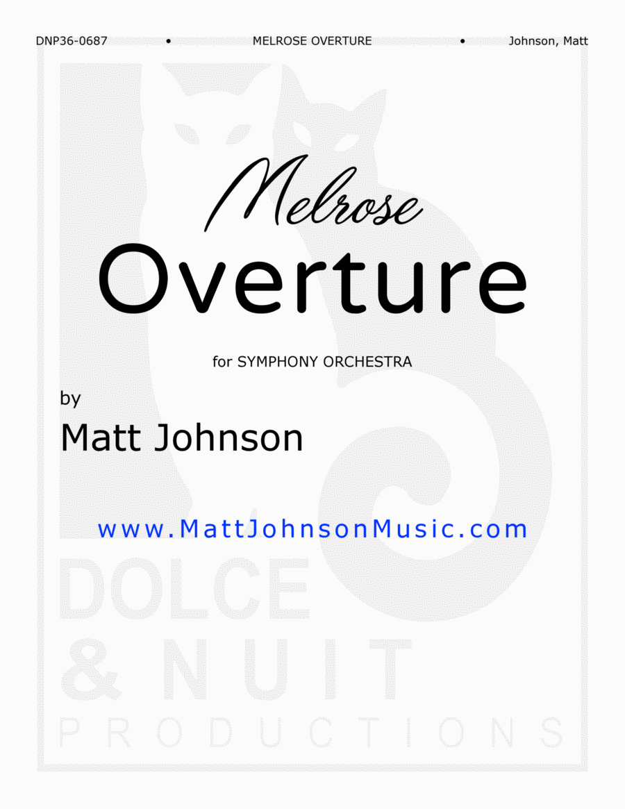 Melrose Overture • Conductor Score and Parts • Matt Johnson Full Orchestra scores gallery preview page 1
