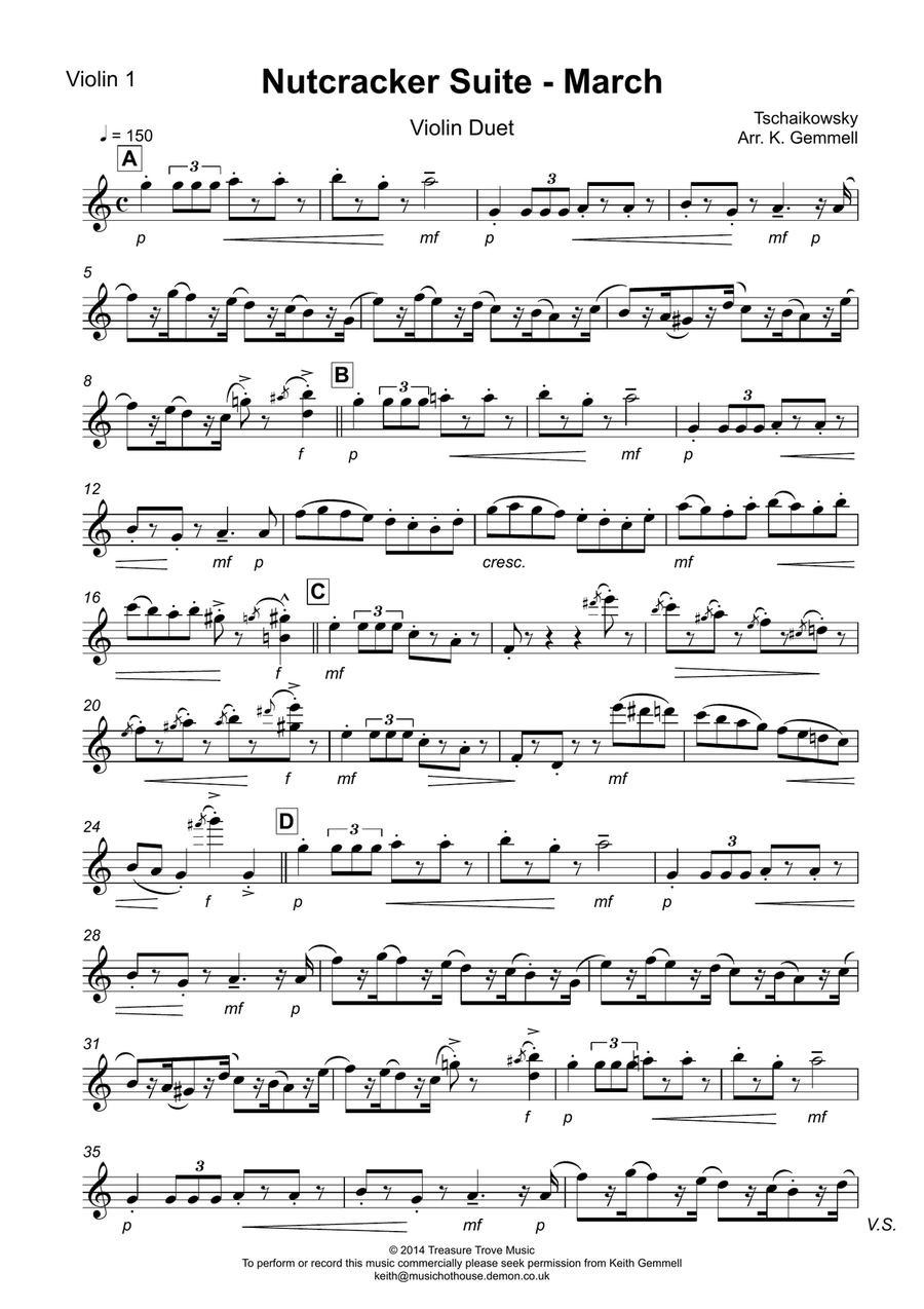 Nutcracker Suite - March: Violin Duet String Duet scores gallery preview page 4