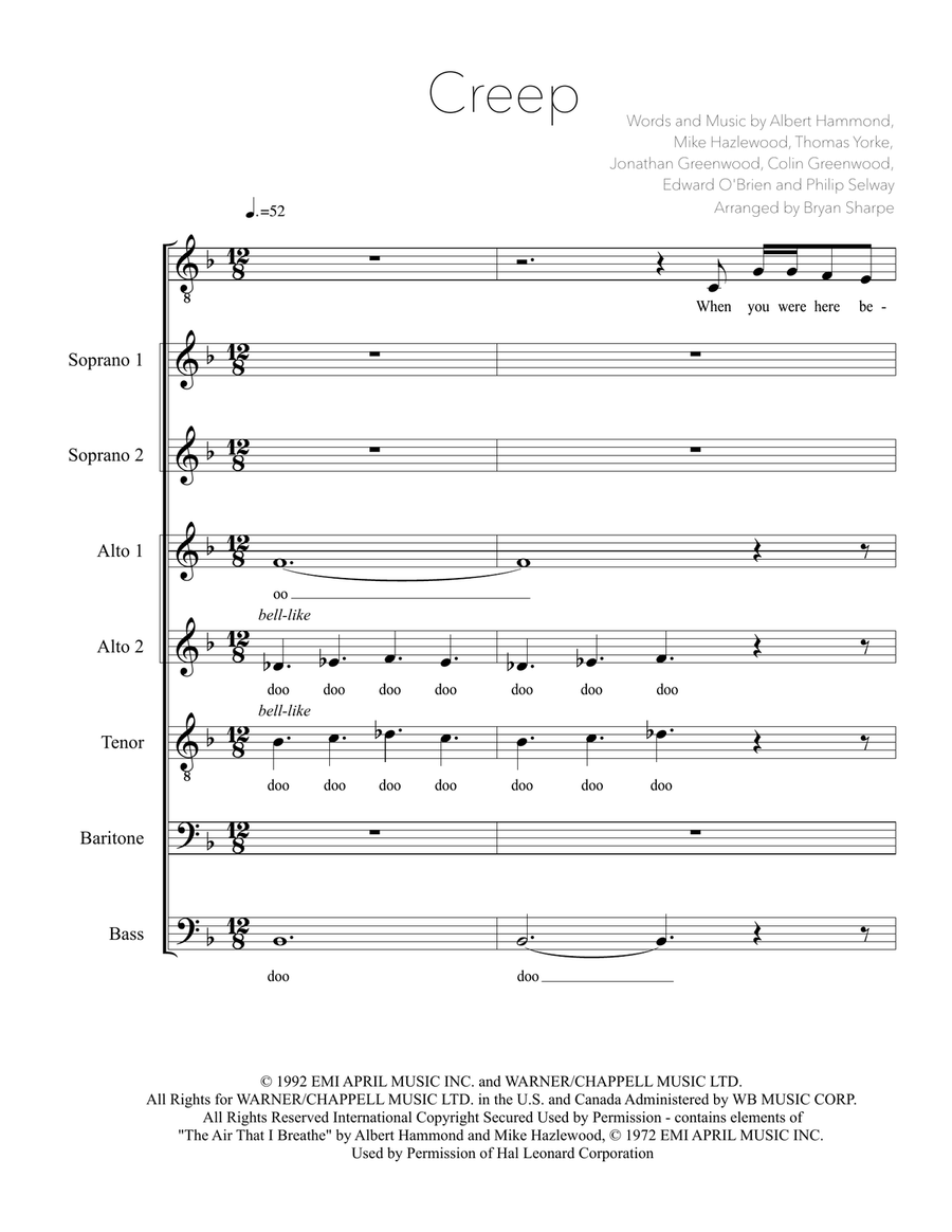 Creep 4-Part scores gallery preview page 1