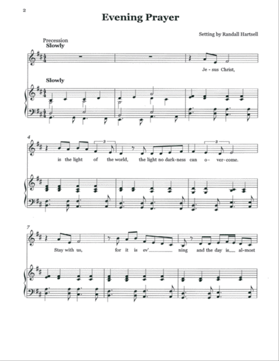 Evening Prayer Unison Choir scores gallery preview page 2
