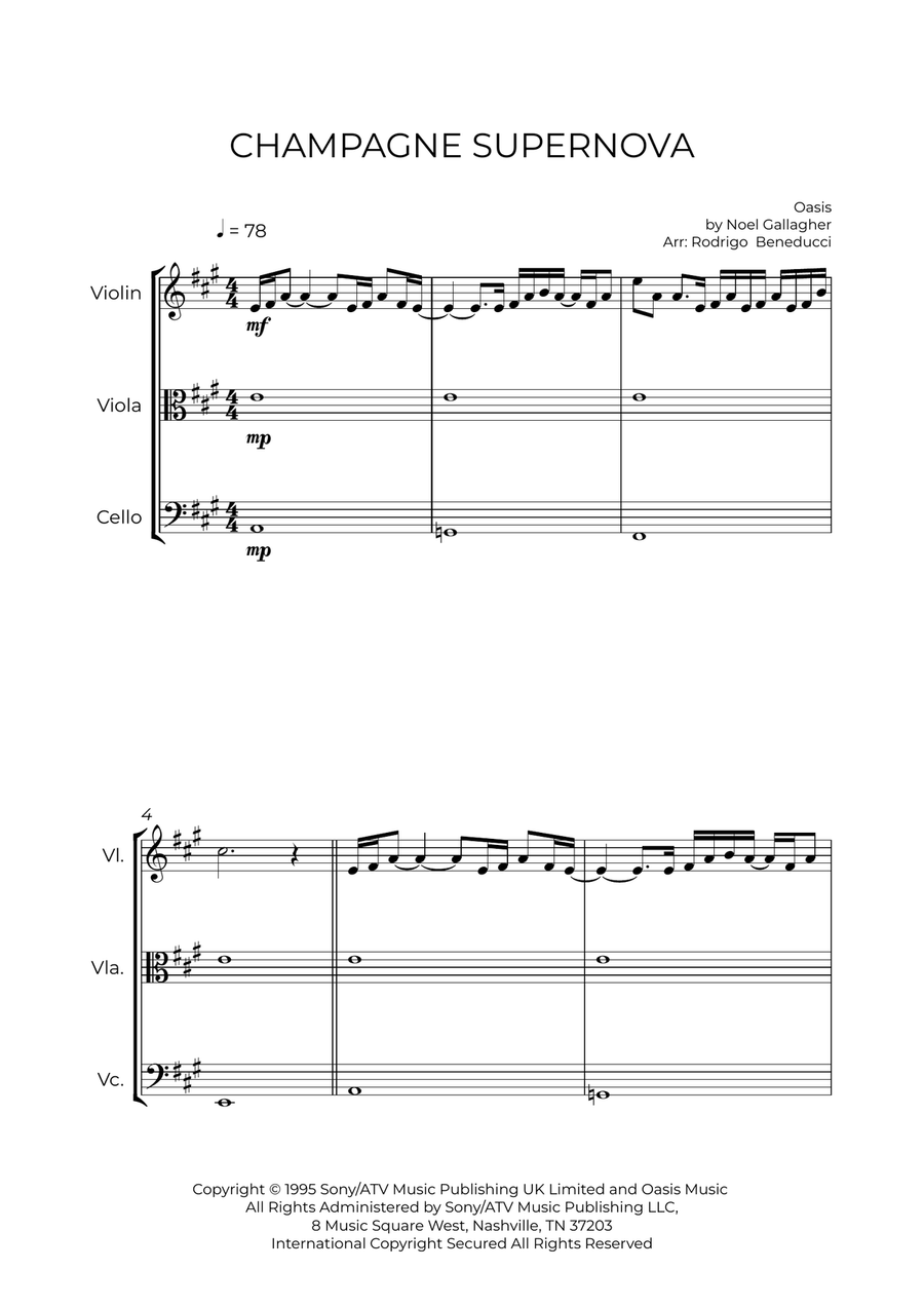 Champagne Supernova String Trio scores gallery preview page 2