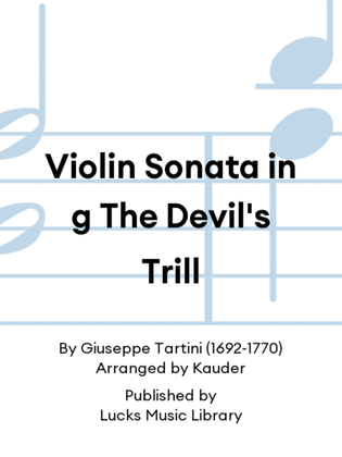 Book cover for Violin Sonata in g The Devil's Trill