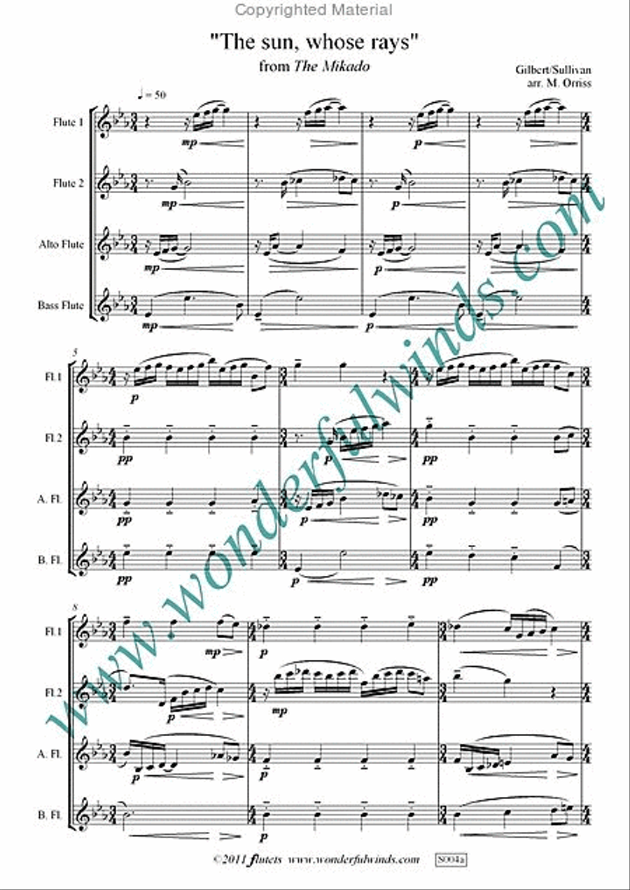 The Sun, Whose Rays Flute Quartet scores gallery preview page 2
