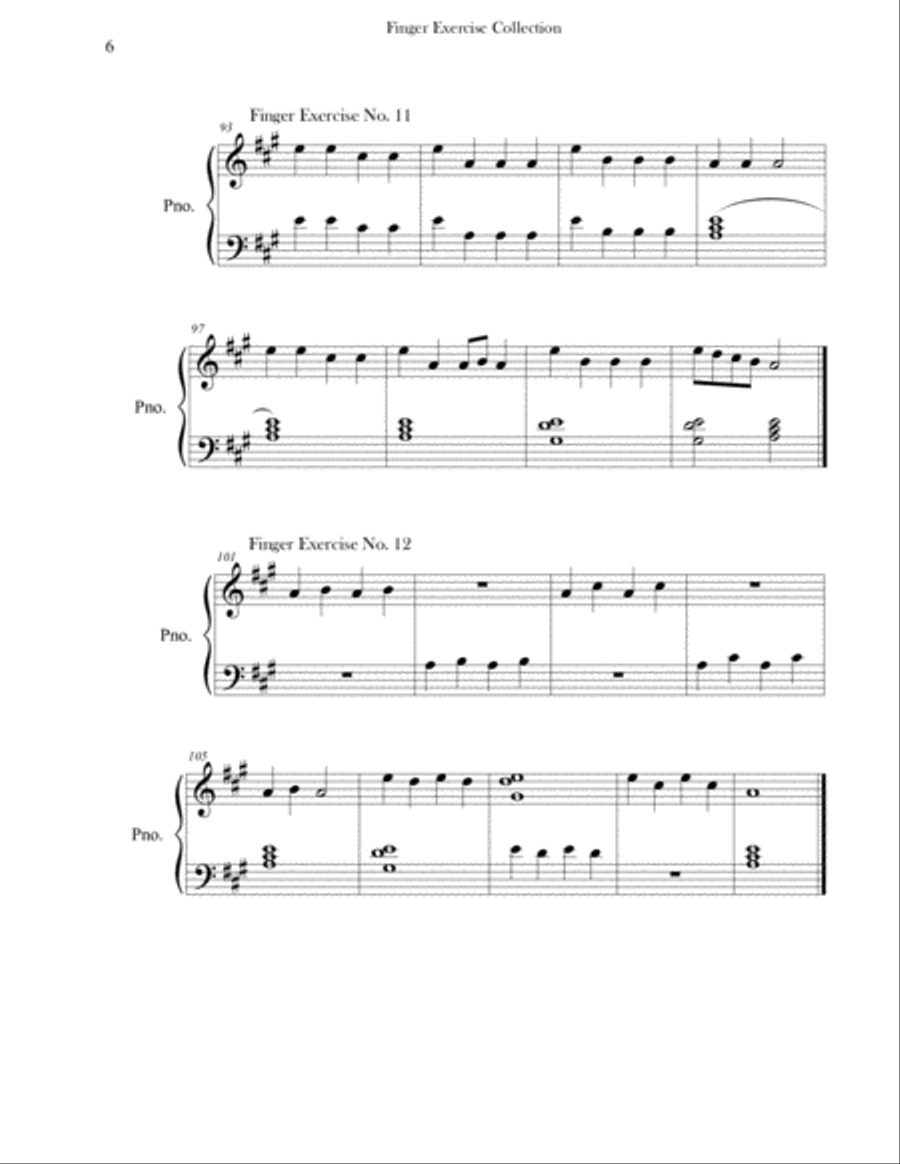 Finger Exercise Collection (24 exercises in A major)