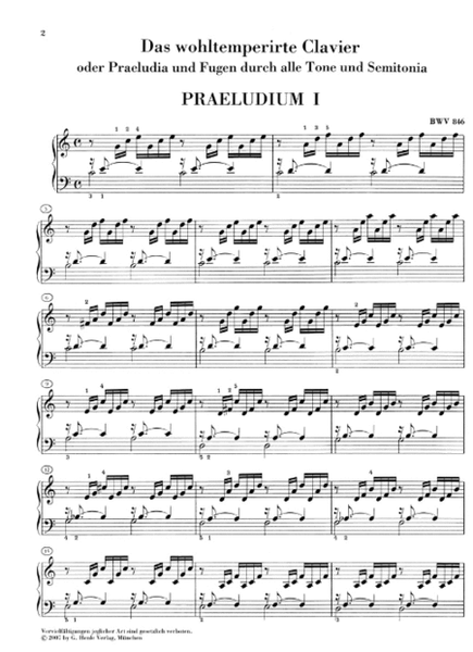 The Well-Tempered Clavier - Book I, BWV 846-869 by Johann Sebastian Bach Piano Solo - Sheet Music