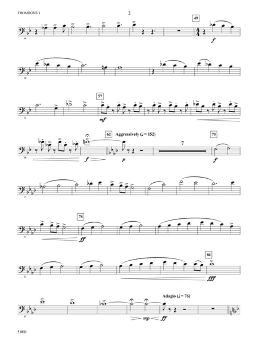 Sentinel: 1st Trombone Sentinel: 1st Trombone Concert Band scores gallery preview page 2