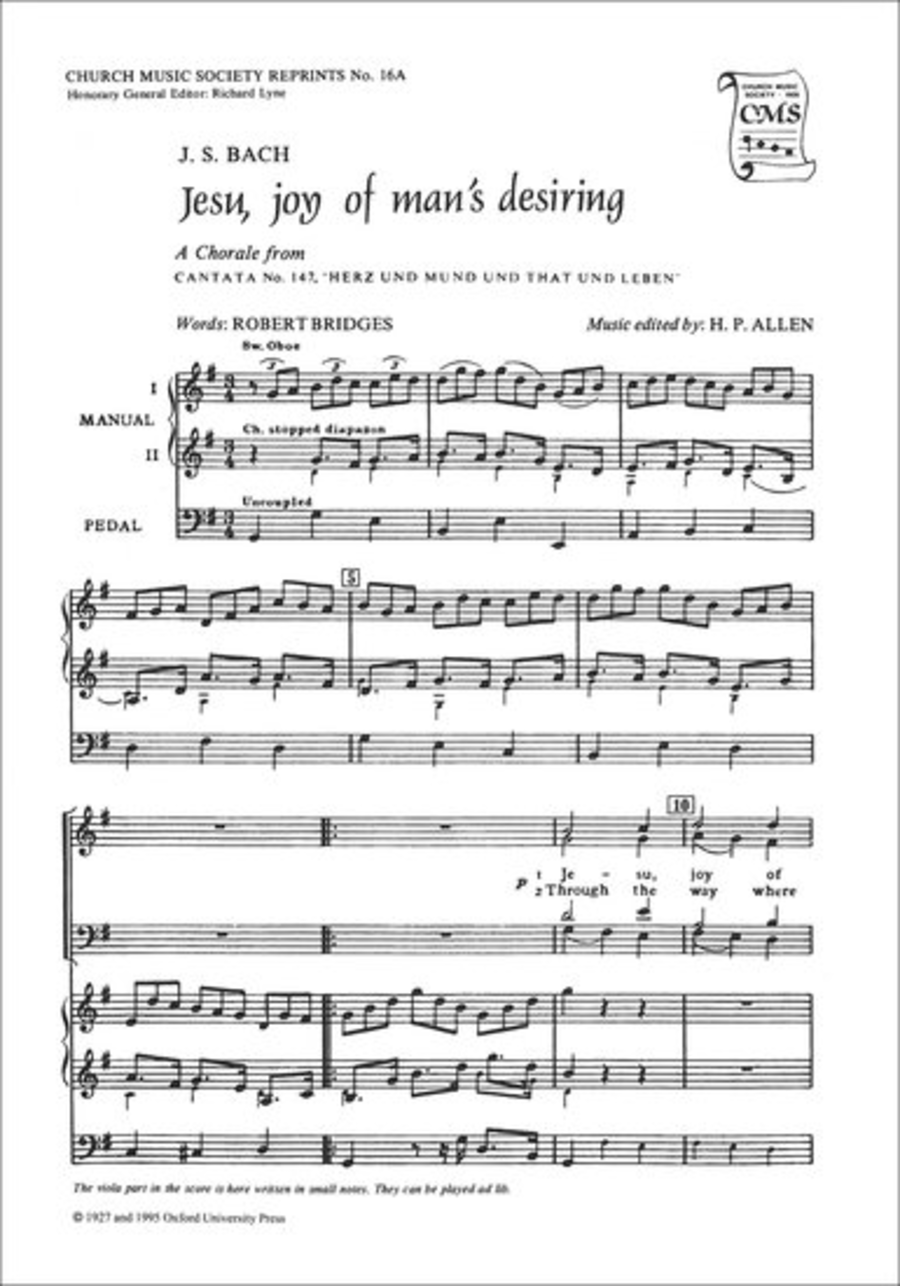 Jesu, joy of man's desiring 4-Part scores gallery preview page 1
