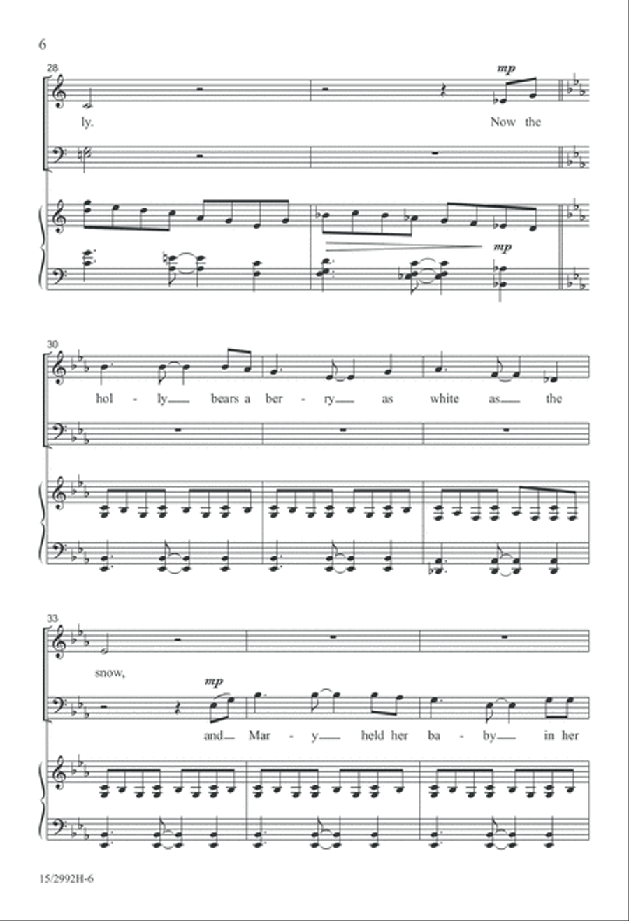 Now the Holly Bears a Berry 4-Part scores gallery preview page 6