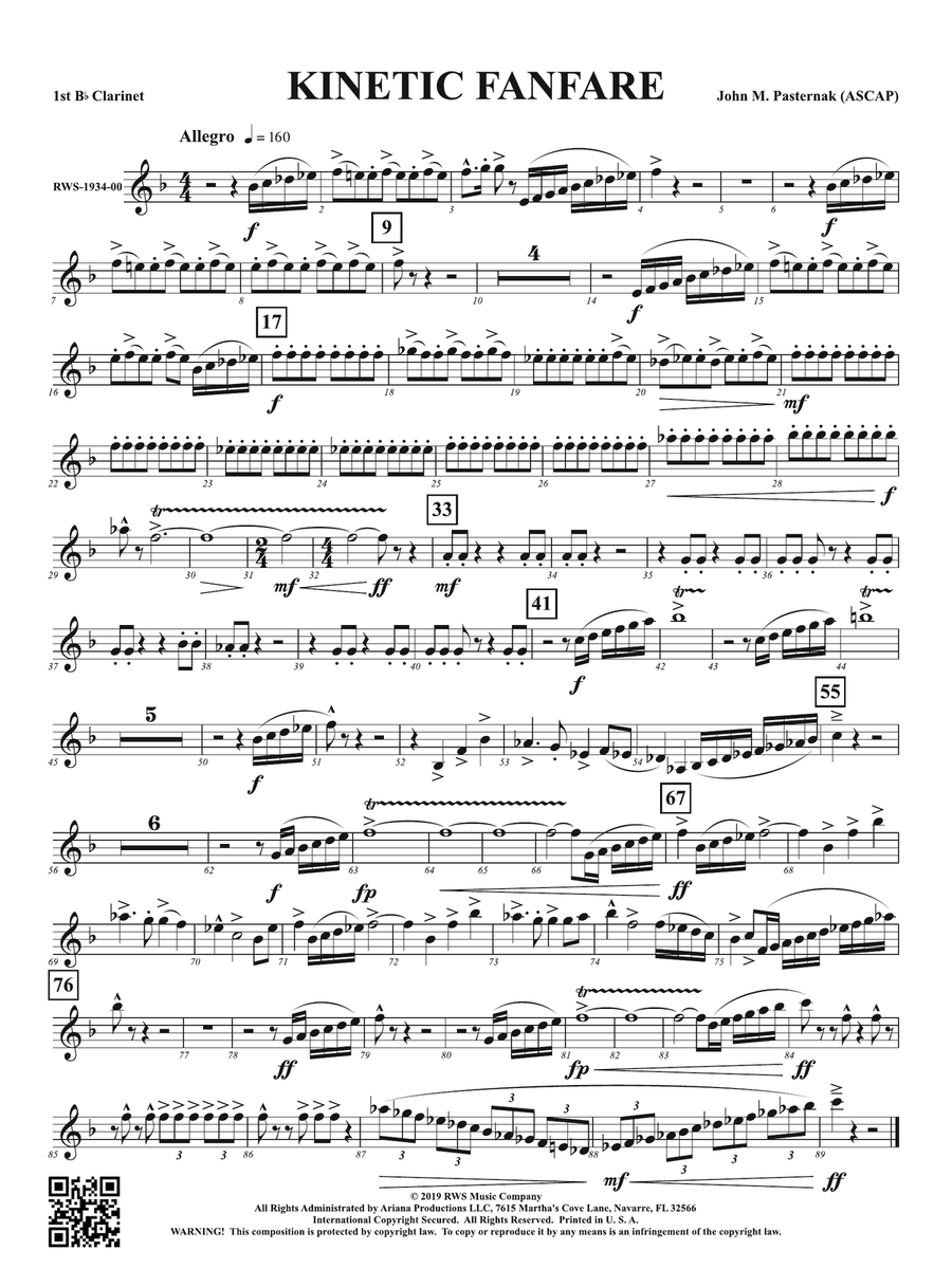 Kinetic Fanfare: 1st B-flat Clarinet