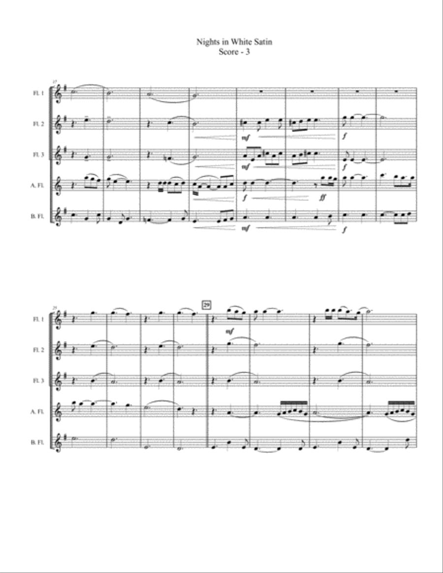 Nights In White Satin Flute Choir scores gallery preview page 3