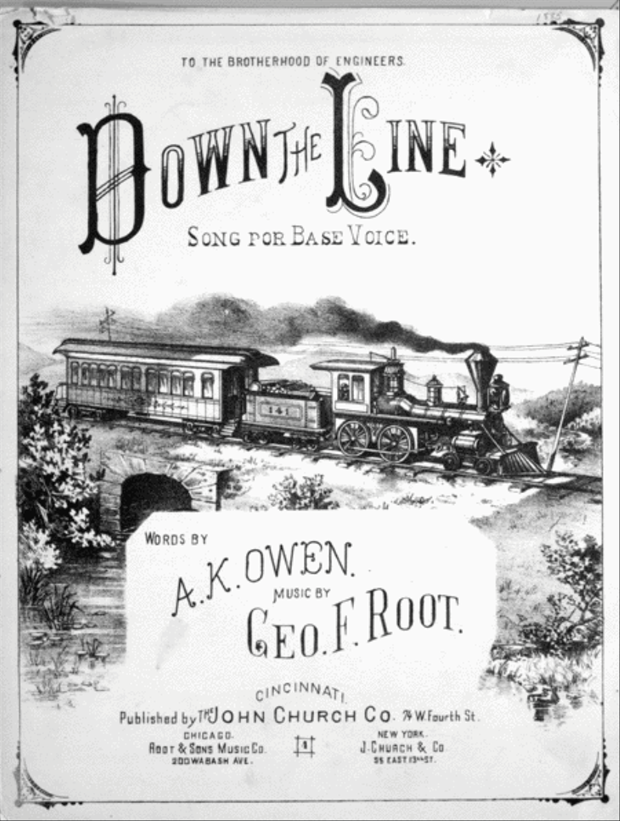 Down the Line (The Engineer On His Train). Song for Base Voice Voice scores gallery preview page 1