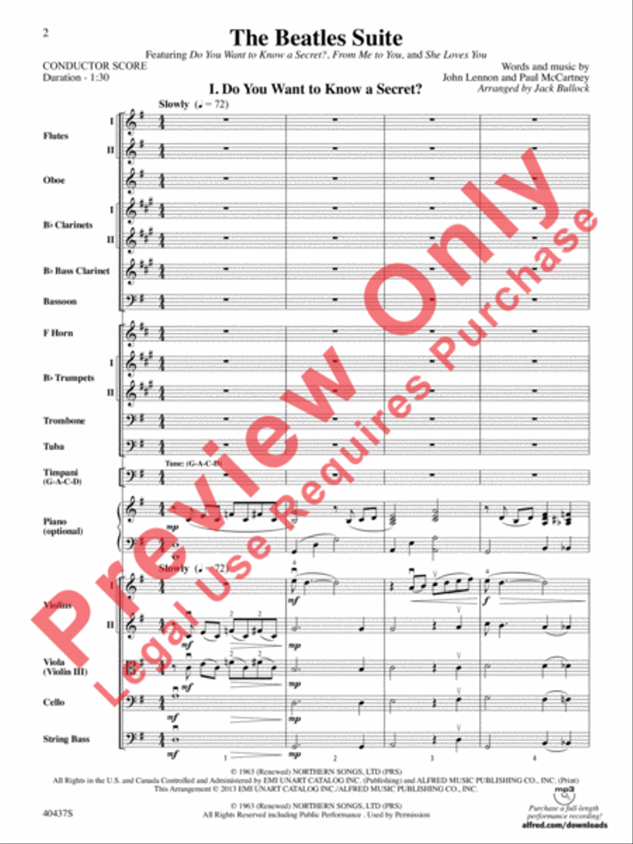 The Beatles Suite Full Orchestra scores gallery preview page 3