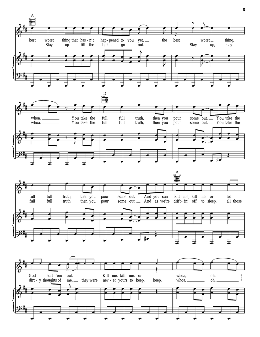 American Beauty/American Psycho Piano, Vocal, Guitar scores gallery preview page 3