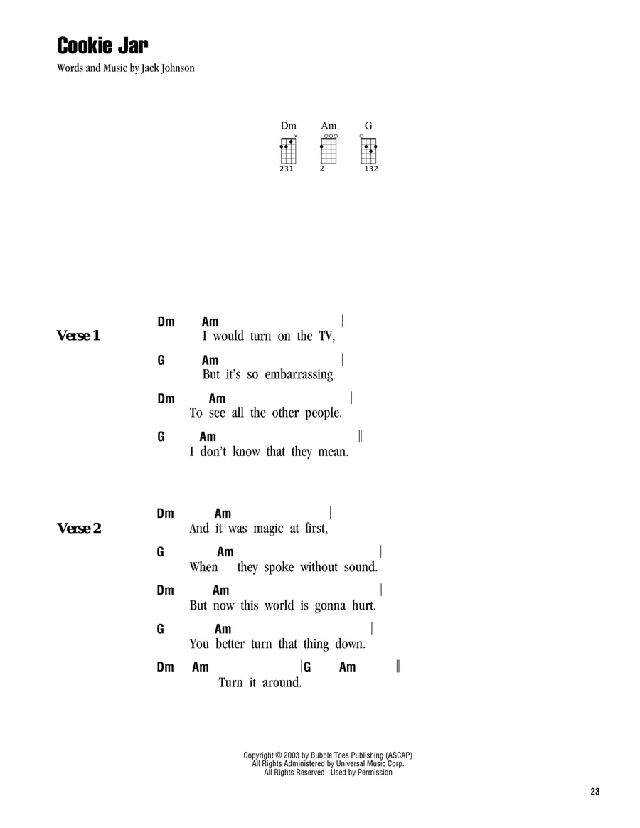 Cookie Jar Ukulele scores gallery preview page 1