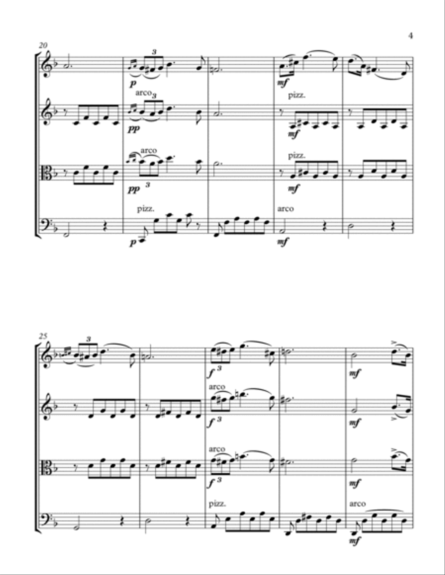 SCHUBERT SERENADE String Trio, Intermediate Level for 2 violins and cello or violin, viola and cell String Trio scores gallery preview page 6