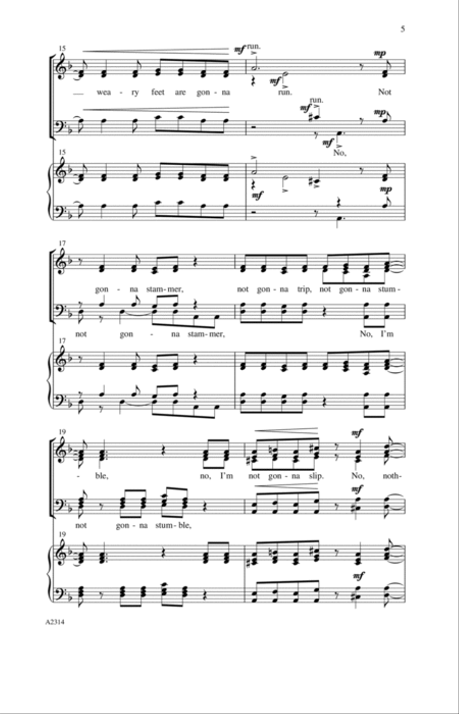 Nothin' Gonna Stumble My Feet 4-Part scores gallery preview page 3