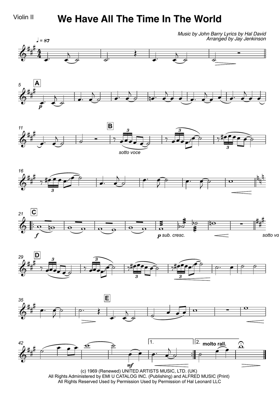 We Have All The Time In The World String Quartet scores gallery preview page 3