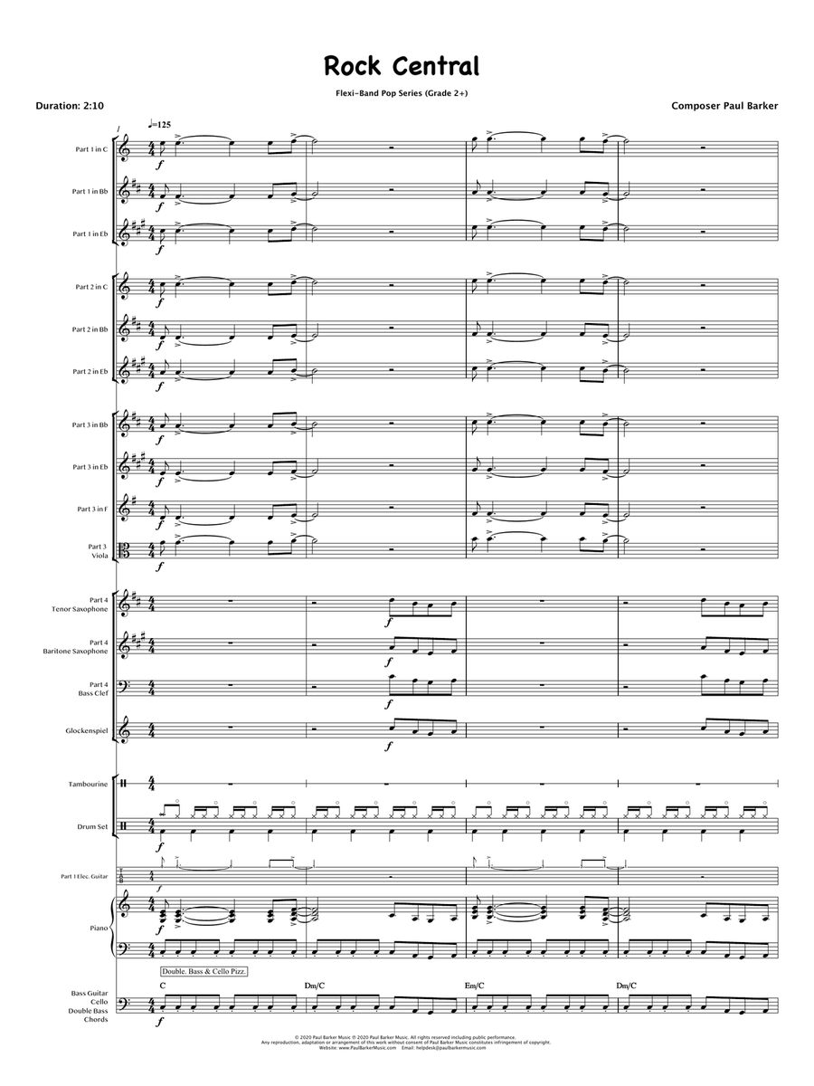 Rock Central (Flexible Instrumentation) Concert Band scores gallery preview page 3