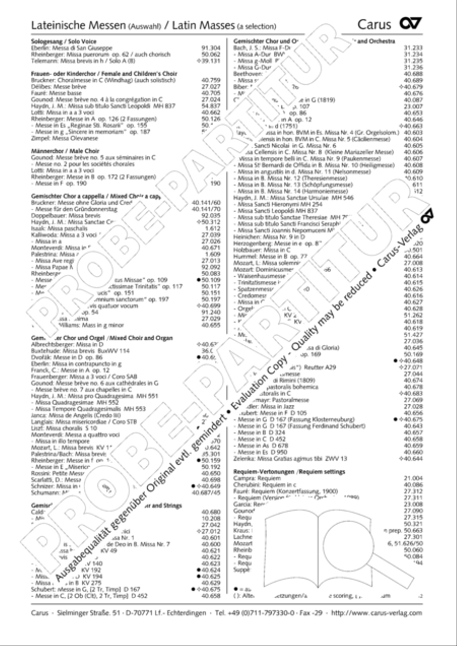 Requiem in C major 4-Part scores gallery preview page 121