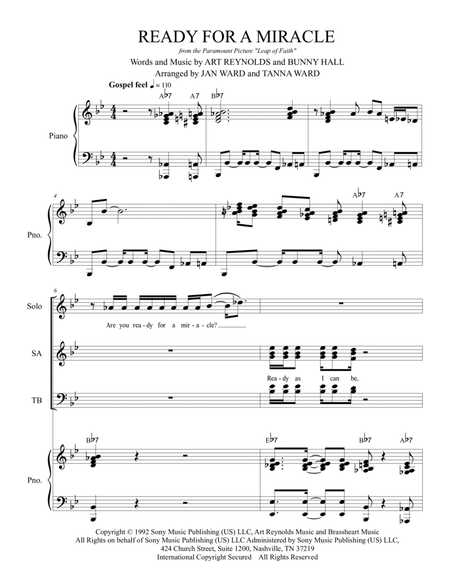 Ready For A Miracle 4-Part scores gallery preview page 1