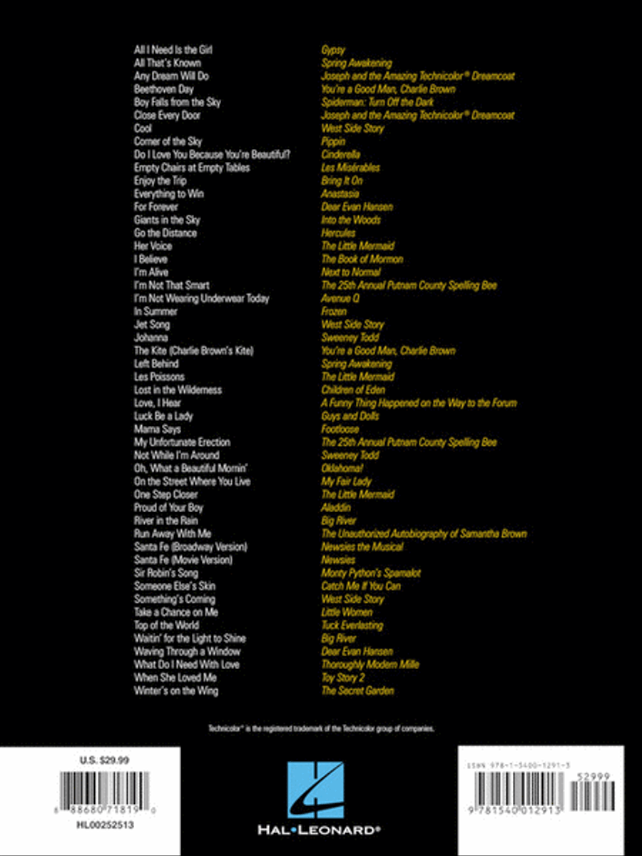 The Giant Book of Songs for Teens from Musicals – Young Men's Edition Piano, Vocal scores gallery preview page 5