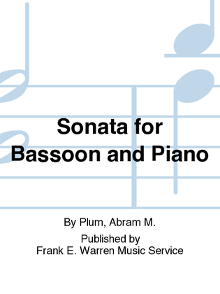 Book cover for Sonata for Bassoon and Piano