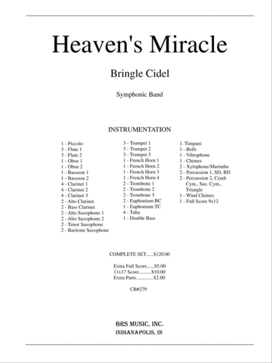 Heaven's Miracle Heaven's Miracle Concert Band scores gallery preview page 1