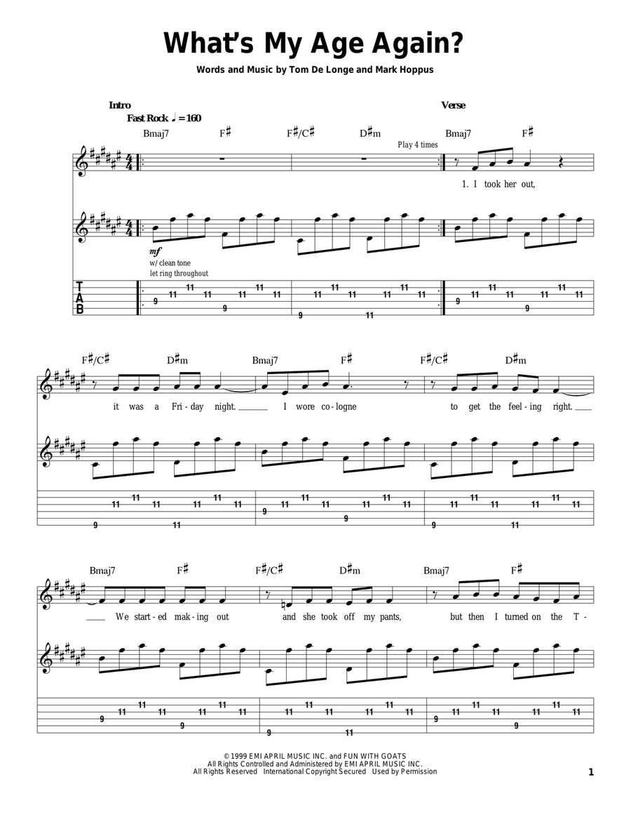 What's My Age Again? Acoustic Guitar scores gallery preview page 1