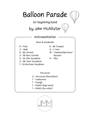 Book cover for Balloon Parade - for beginning band