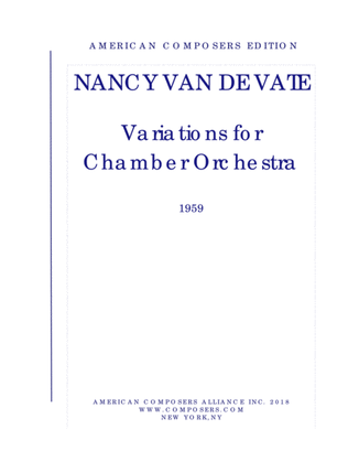 [Van de Vate] Variations for Chamber Orchestra