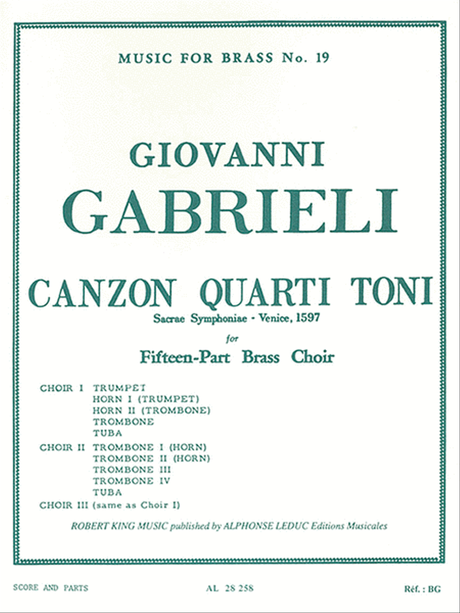 Canzon Quarti Toni (ensemble-brass 8 Or More) School and Community scores gallery preview page 1