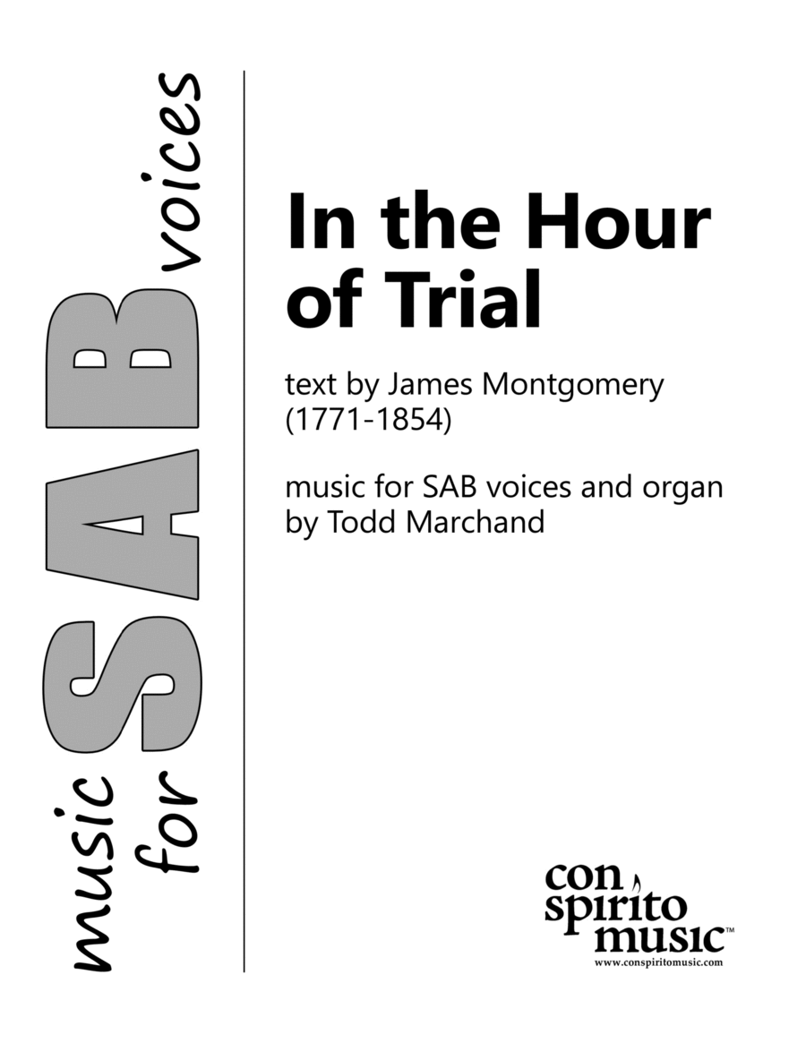 In the Hour of Trial - SAB voices, organ image number null