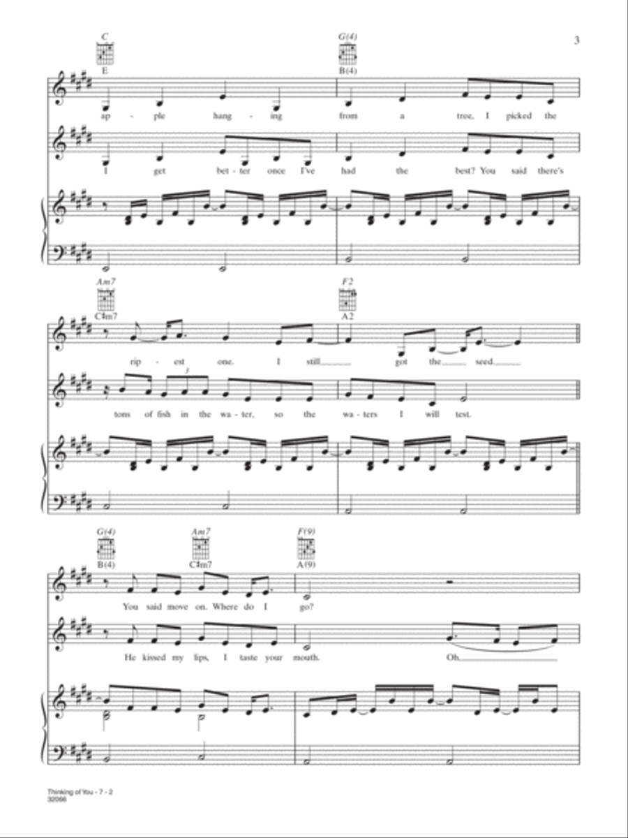 Thinking of You Thinking of You Piano, Vocal, Guitar scores gallery preview page 2