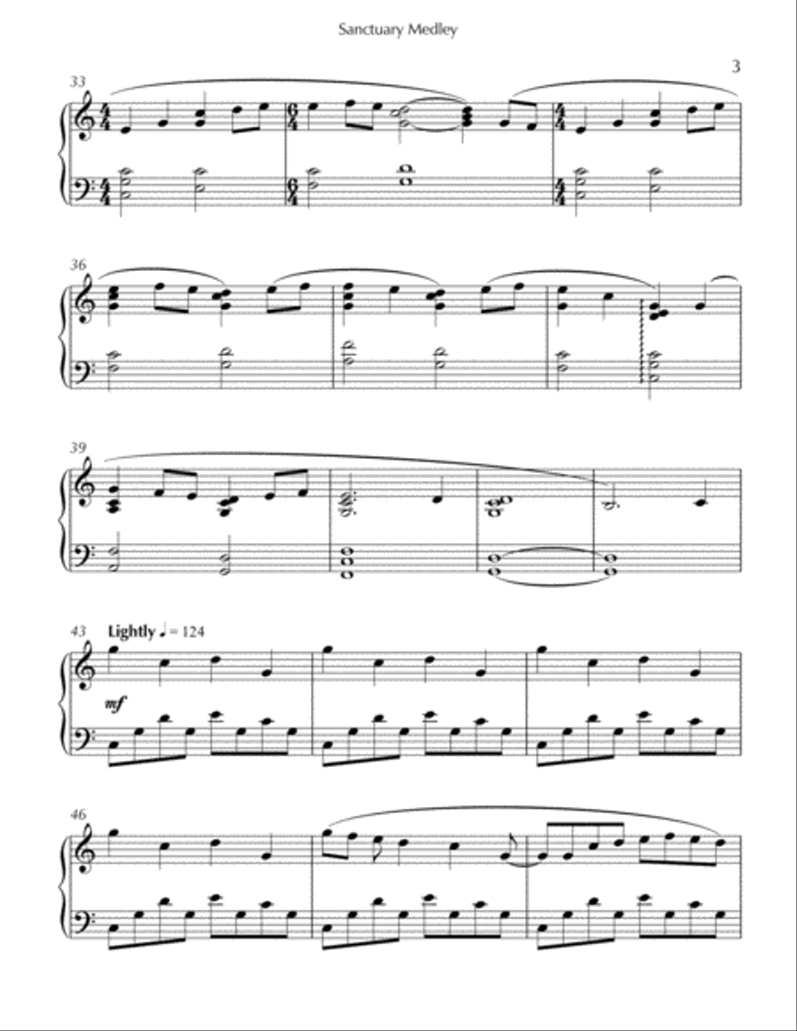 Sanctuary Medley Sanctuary Medley Piano Method scores gallery preview page 3